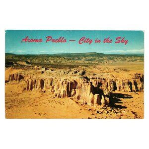 Vintage Acoma Pueblo City In The Sky Postcard By Petley Studios New Mexico Life